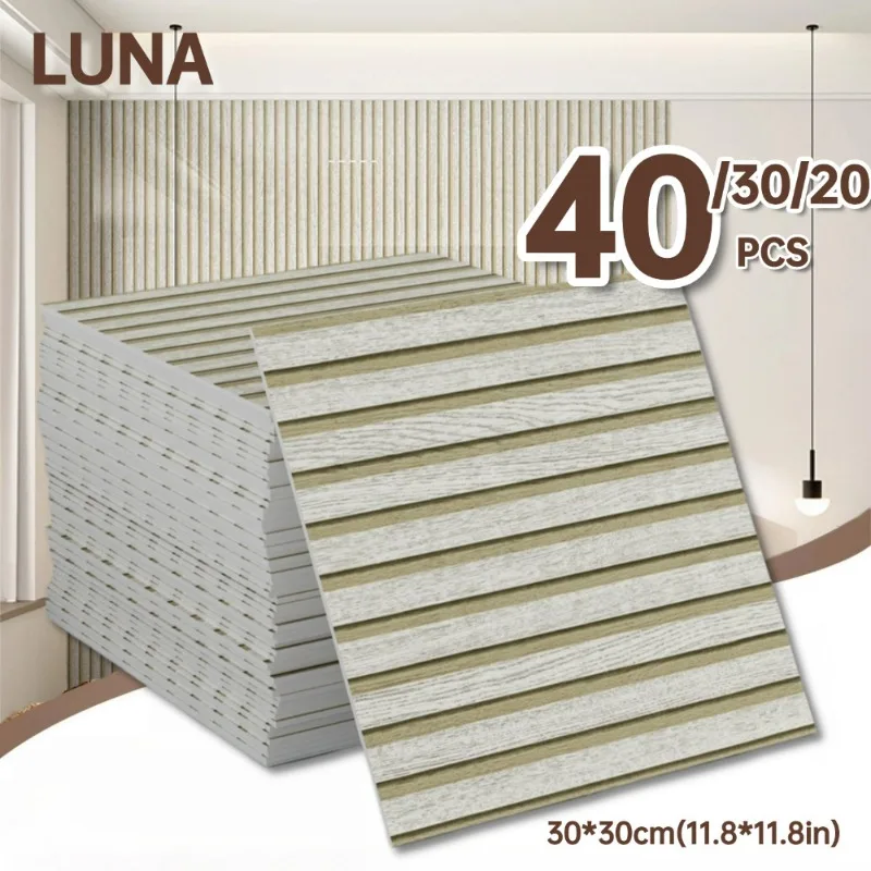 Pegatinas de pared con diseño de rejilla de imitación, decoración para paredes de dormitorio, paneles de pared autoadhesivos con textura de madera, papel tapiz de espuma para salpicadero, pegatina de pared.