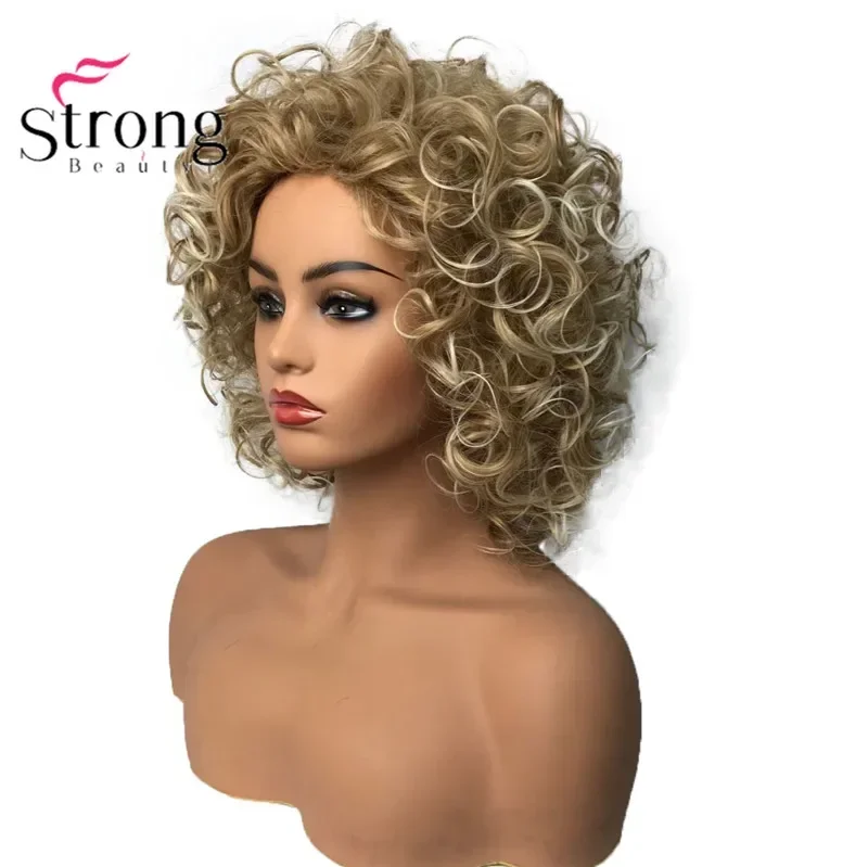 StrongBeauty Shotr Acconciature soffici naturali ricci Parrucche senza cappuccio Parrucca per capelli sintetici da donna