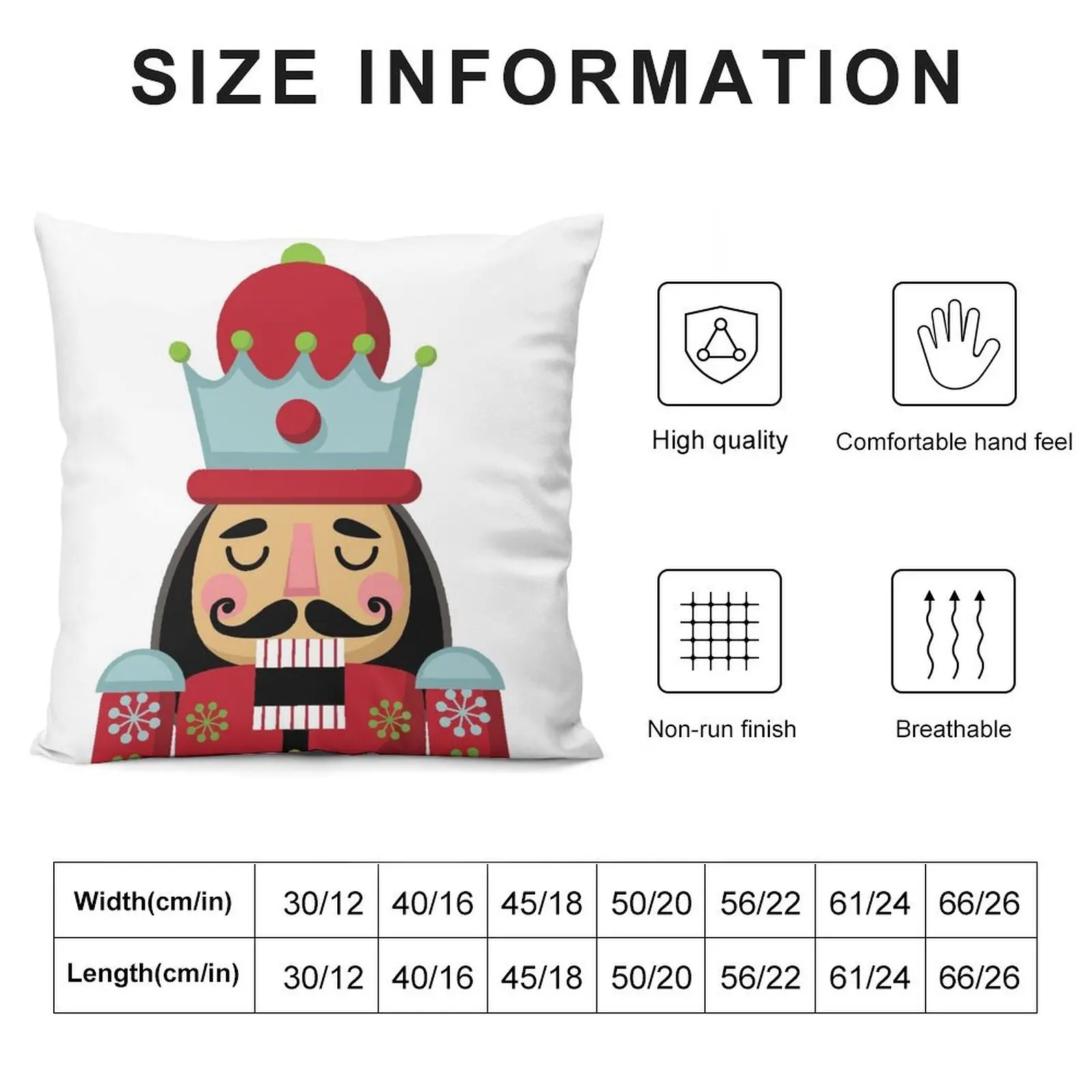 Cartoon Nutcracker Throw Pillow Cushion Cover Luxury Rectangular Cushion Cover pillow cover luxury Pillows Aesthetic pillow