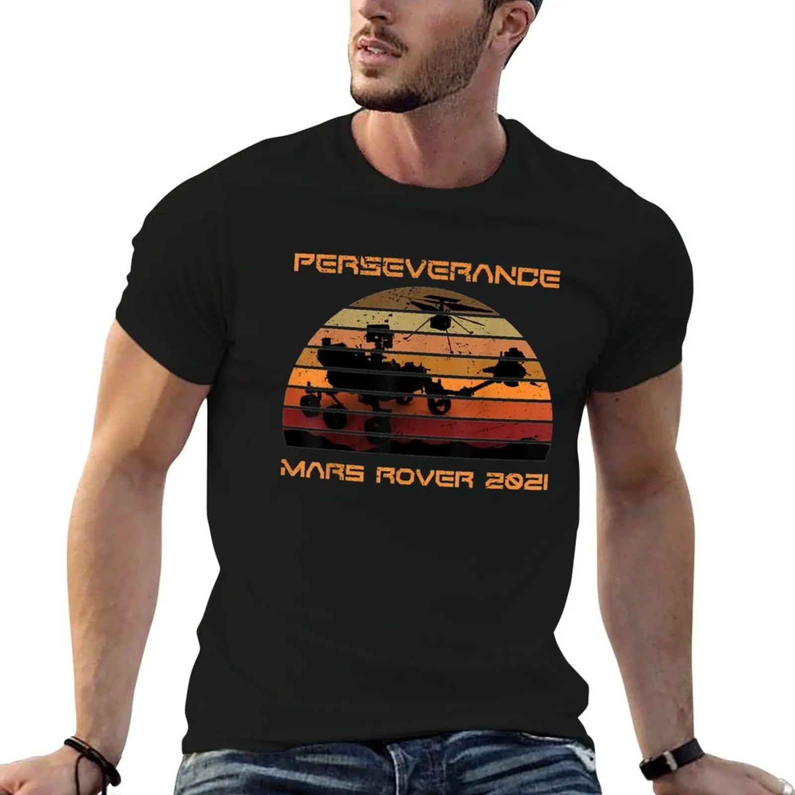 T-shirt rétro vintage Perseverance Mars Rover 2021 Ingenuity, T-shirt imprimé artistique tendance