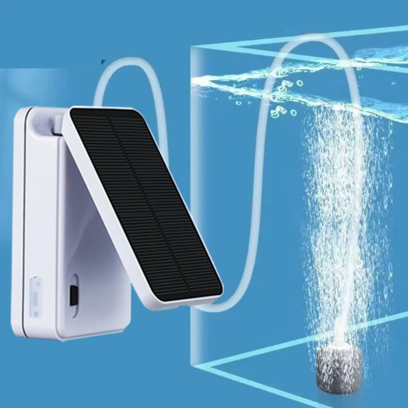 

5W Solar-powered oxygen pump, portable oxygen pump for aquatic animals, waterproof, outdoor fishing oxygenator, rechargeable