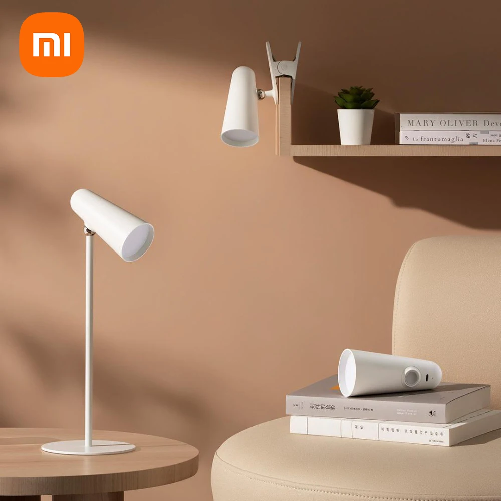 

Светодиодная настольная лампа Xiaomi, многофункциональная, с зарядкой Type-C, 3 в 1: для чтения, учебы, офиса, портативная, прикроватная, ночник, настольная лампа