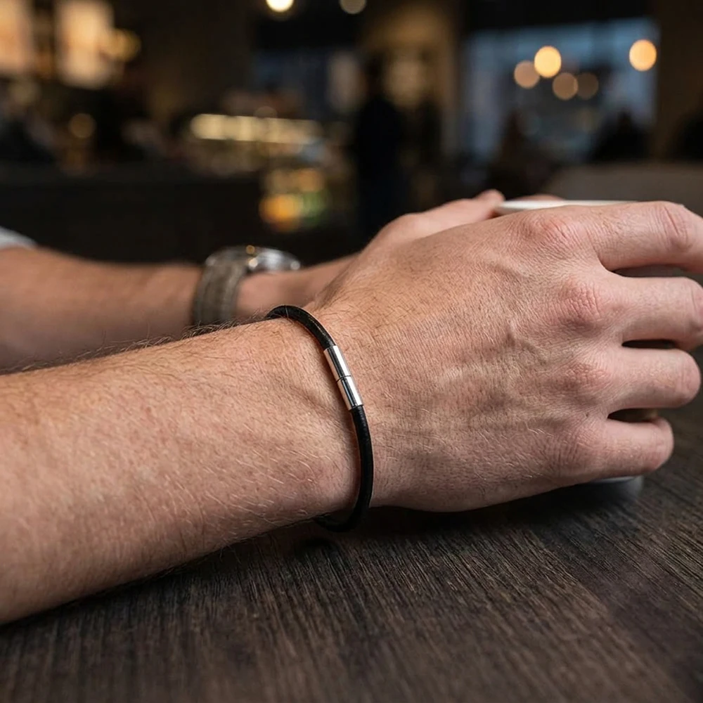 Minimalist 3mm Thin Cowhide Rope Bracelet Men 2 Sizes Options High Quality Braslet Charm Business Homme Versatile Accessories