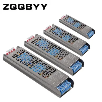 슈퍼 얇은 AC DC 변압기 220V ~ 12V 24V 스위칭 전원 공급 장치 12V 24V 볼트 60W 100W 200W 300W 400W 가정용 조명