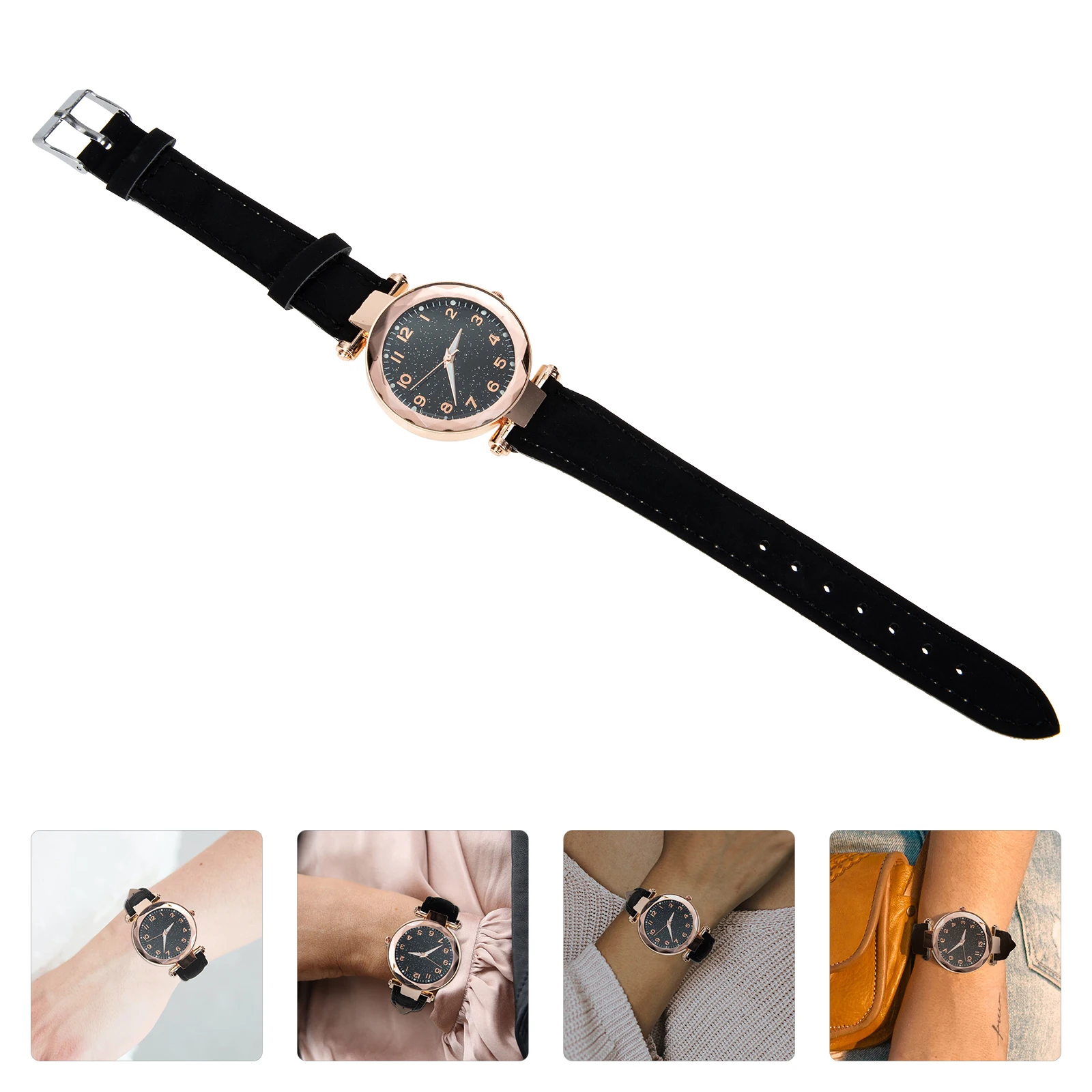 Luxury Sand Texture Strap Quartz Watch For Women Exquisite Adjustable Comfortable Design Fashion Accessory Gift Daily Party