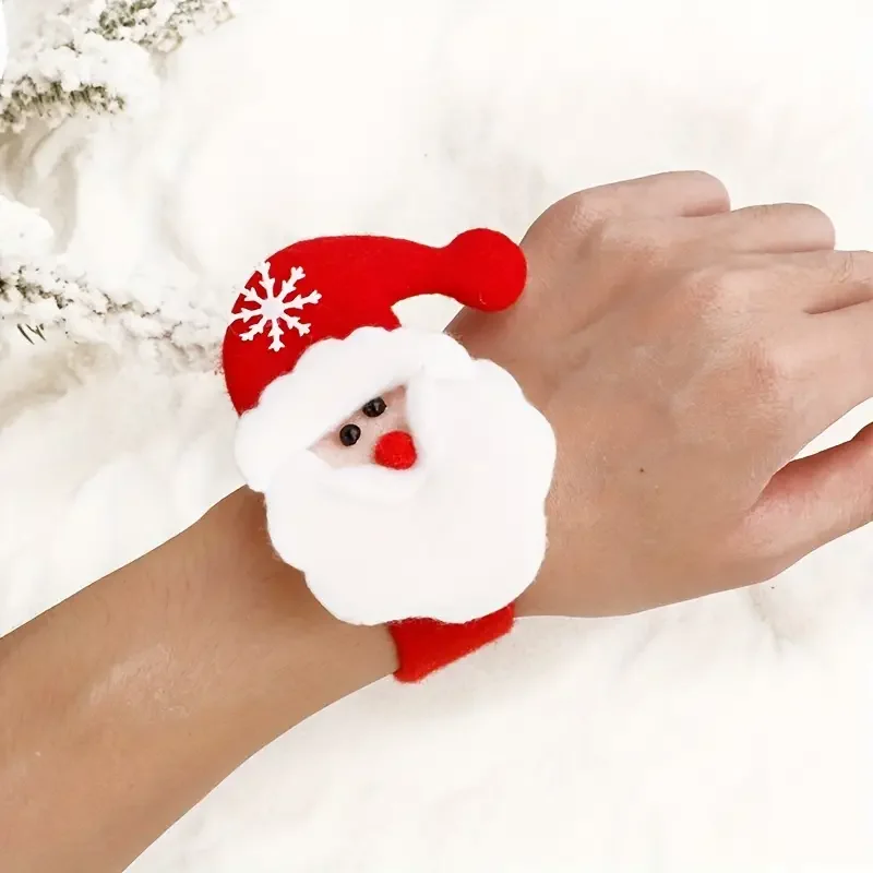 1/10Pcs Hot Sale Christmas Clap Circle Toys Hand Ring Ornaments Christmas Pop Circles Christmas Decorations Random Pattern
