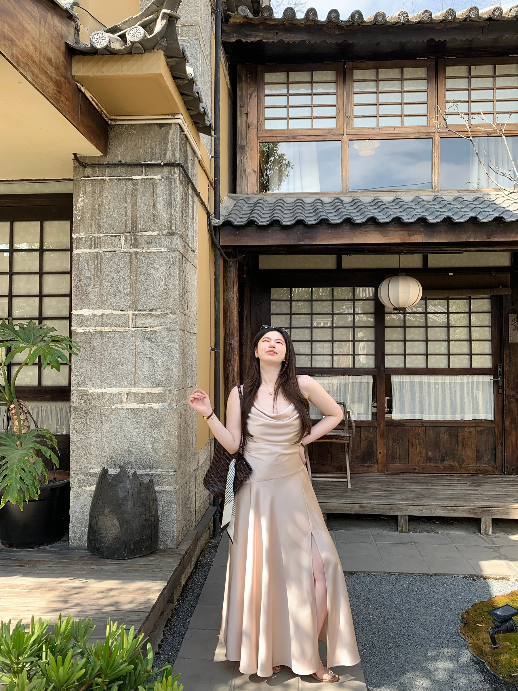 

Elegant Plump Sister Luxury Sleeveless Dress Waist Cinched Slimming Long A-Line Skirt Style Polyester Fiber Summer Dress