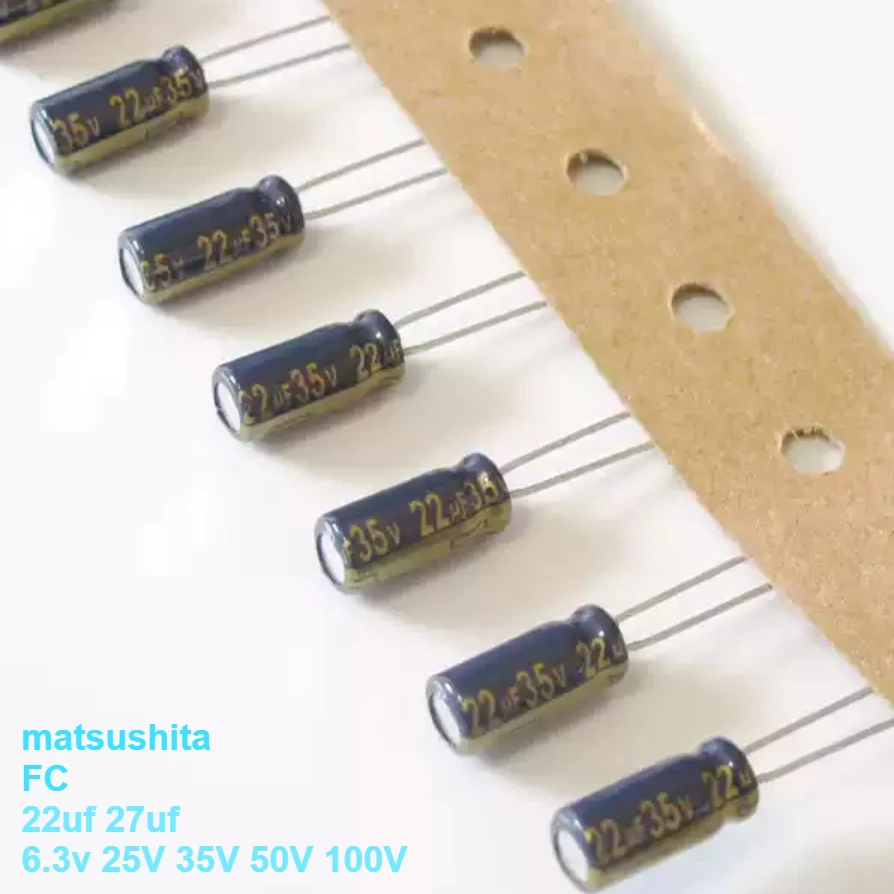 Wholesale 10pcs/50PCS  Matsushita  FC 35V 50V 100V 22UF 6.3V 27UF 25V HIFI Audio aluminium Electrolytic Capacitors free shipping