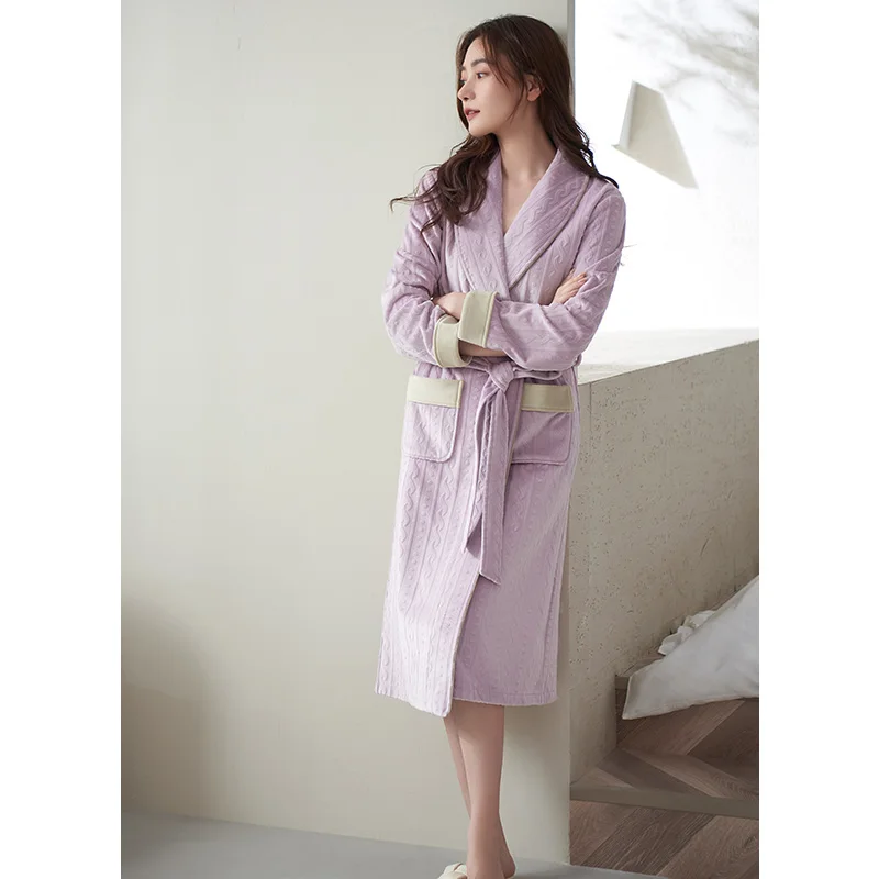 Winter Ladies Island Fleece Long Dressing Gown Bath Robe Housecoat Fleece Thick Warm Robe For Women TOWELLING BATH ROBE M-XXXL