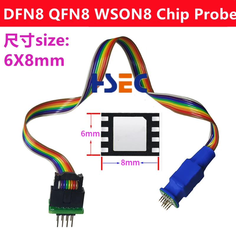 Top Quality QFN8 DFN8 WSON8 Chip Probe Line Read / Write Burning Test adapter socket for CH341A TL866 RT809H /F programmer