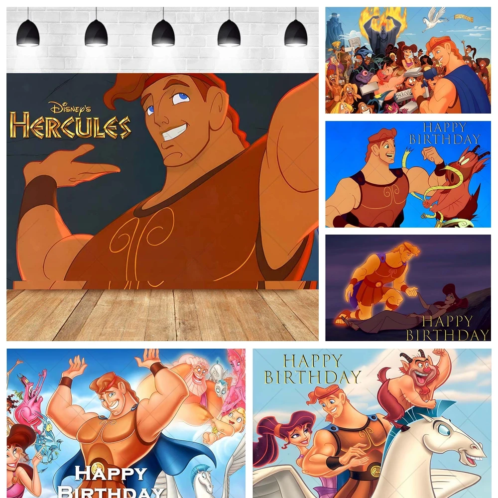 

Disney Hercules Superhero Cartoon Kid Birthday Party Banner Backdrop Custom Baby Room Photography Poster Decor Studio Background