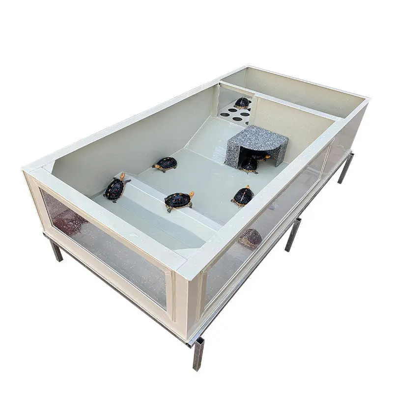

Land water turtle box translucent acrylic yellow edge ecological plastic breeding pond