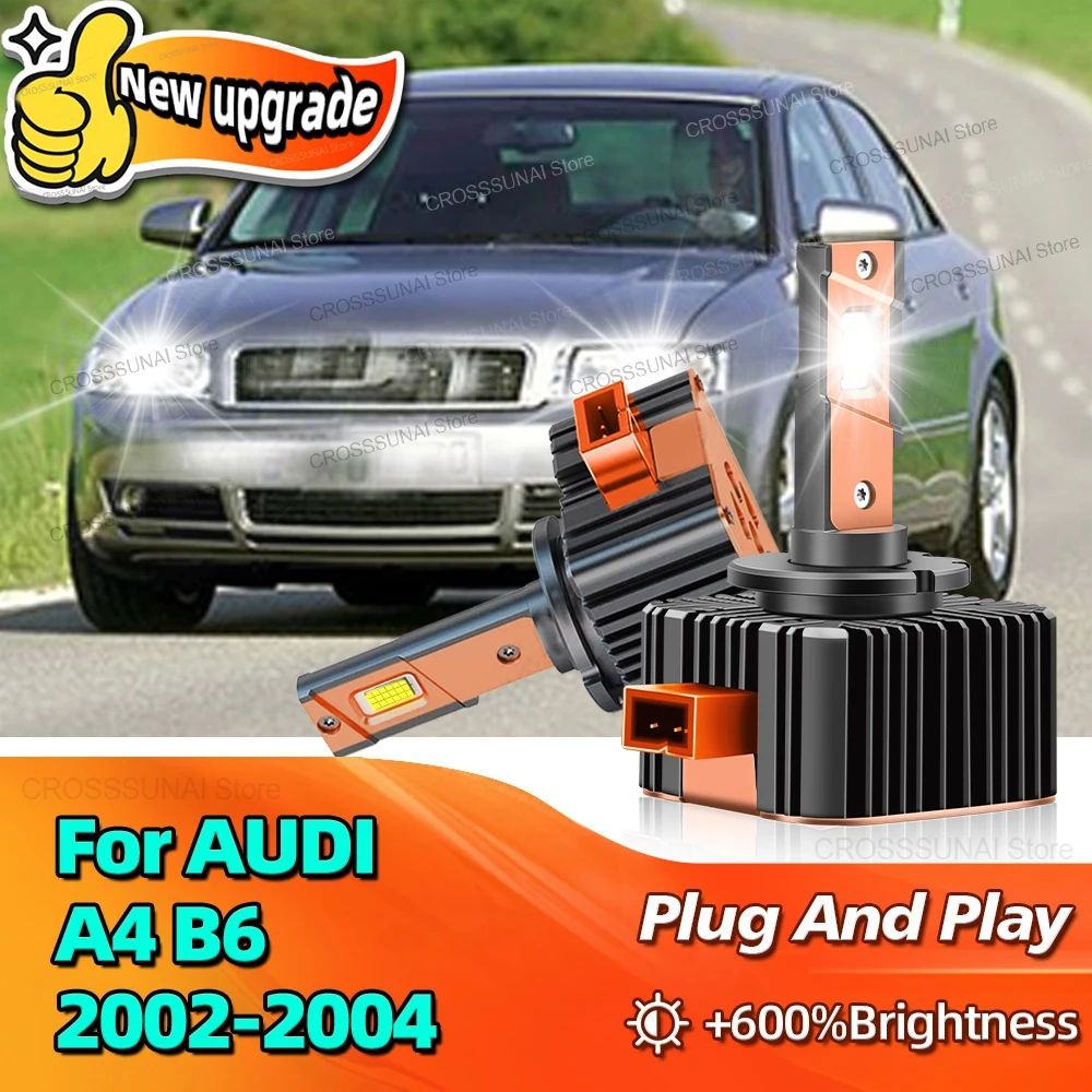 

2 шт. для AUDI A4 B6 2002 2003 2004 светодиодная автомобильная фара D1S обновление лампы HID Light Canbus лампа 6000K долговечная фара