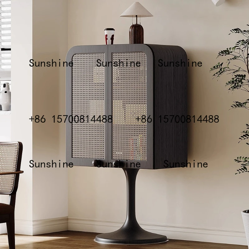 

Rattan entrance cabinet, retro door-to-door storage bucket cabinet against the wall, advanced dining side cabinet