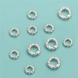 2pcs Real Authentic 925 Sterling Silver Large Hole Loose Beads for DIY Leather Bracelet Earring Necklace Jewelry Making Supplies