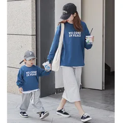 Family Look Sweatshirts Dad Mom And Daughter Son Matching Clothes Korean Fashion Autumn Children's Clothing Women Girl Boy Tops