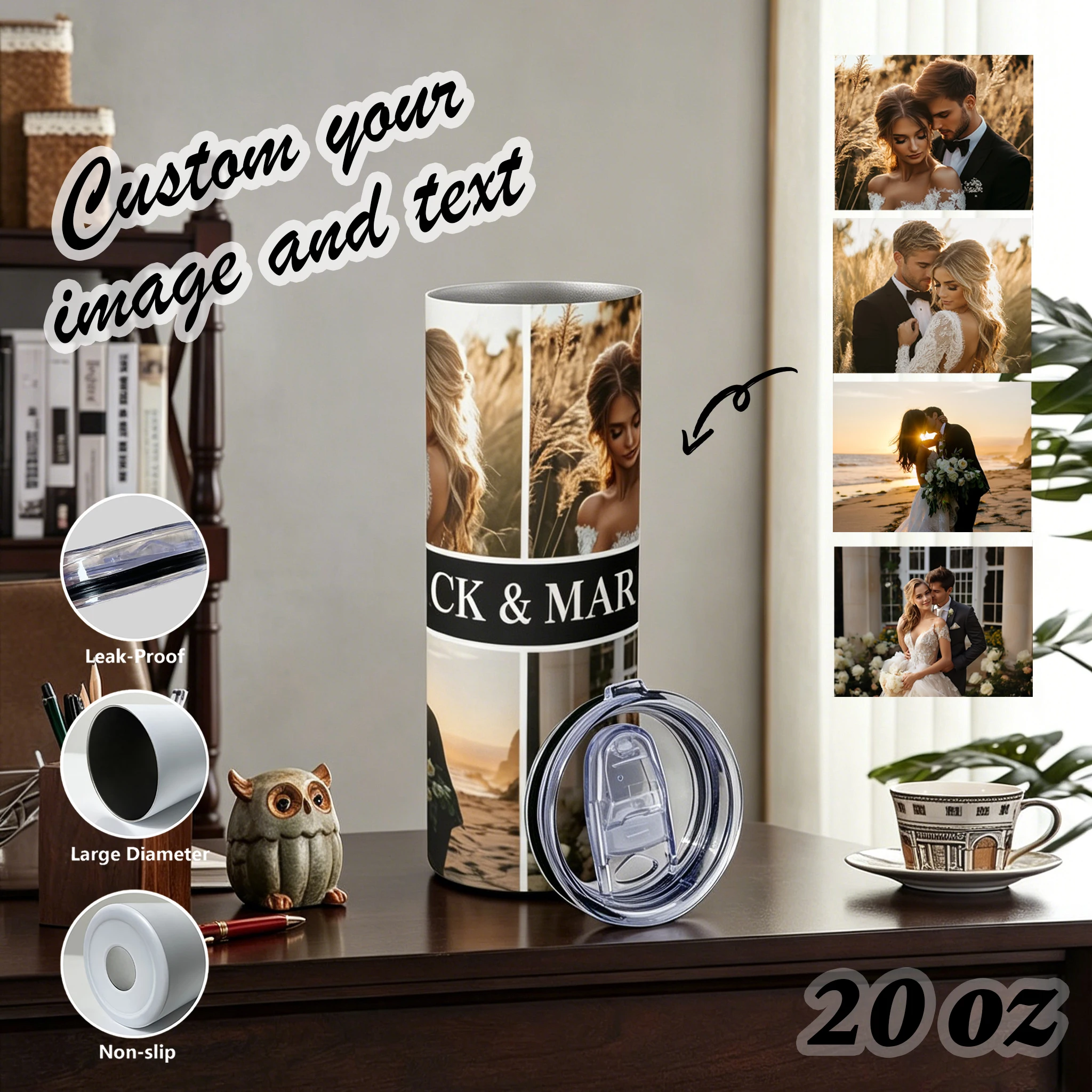 Custom 20oz Skinny Tumbler with Straw Using Photo  Name Custom Tumbler Personalized Cup Custom  Tumbler Travel Mug