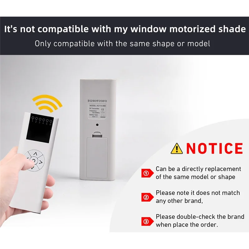 AB41-For ظلال الأسطوانة الآلية وستائر القناة تحكم AC114-01، AC114-02، AC114-06، AC114 سلسلة التحكم عن بعد AC114-0 #5