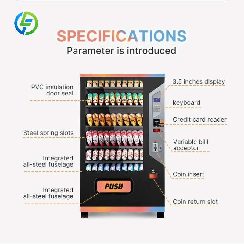 FL Customized Heavy Duty Snack and Beverage Vending Machine Long Time Continuous Operation for Public Places