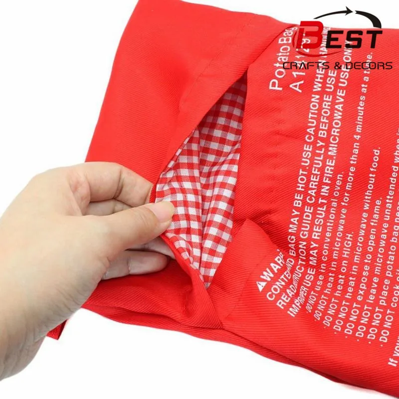 Microwave Potato Bag Reusable Express Microwave Potato Cooker Bag Baked Potato Cooker Perfect Potatoes 4 Minutes Red Baked Pouch
