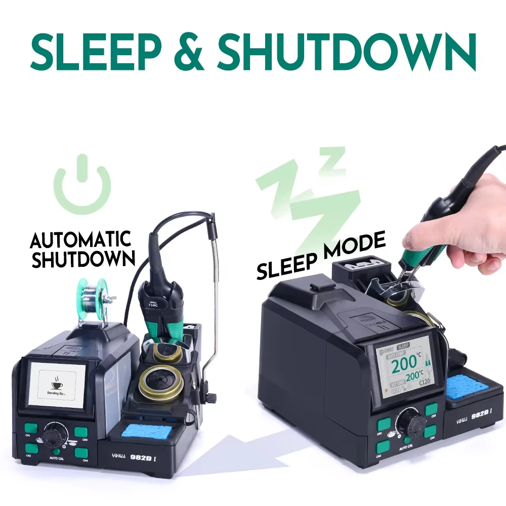 YIHUA 982D-I Soldering Station With Auto Temperture Calibration Electronic Welding Rework Station for SMD Micro Component Rework