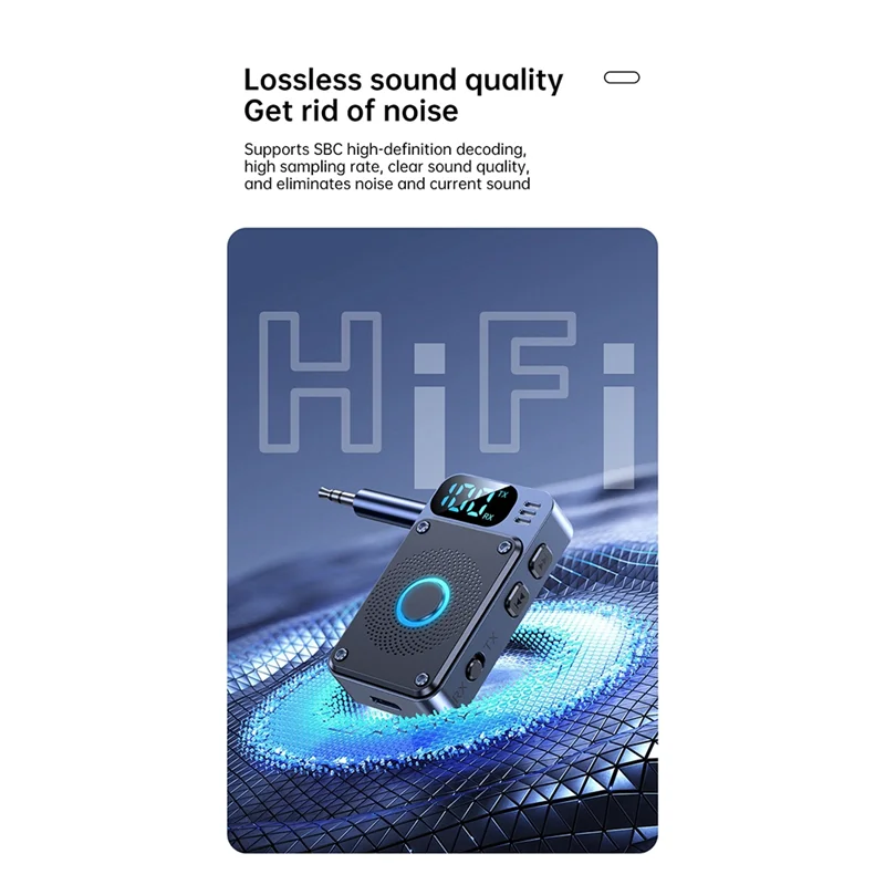 B30C-Bluetooth 5.4 Zender Ontvanger 3.5MM AUX Vliegtuigen Car Audio Draadloze Adapter Handsfree Bellen Voor PC Hoofdtelefoon Luidspreker