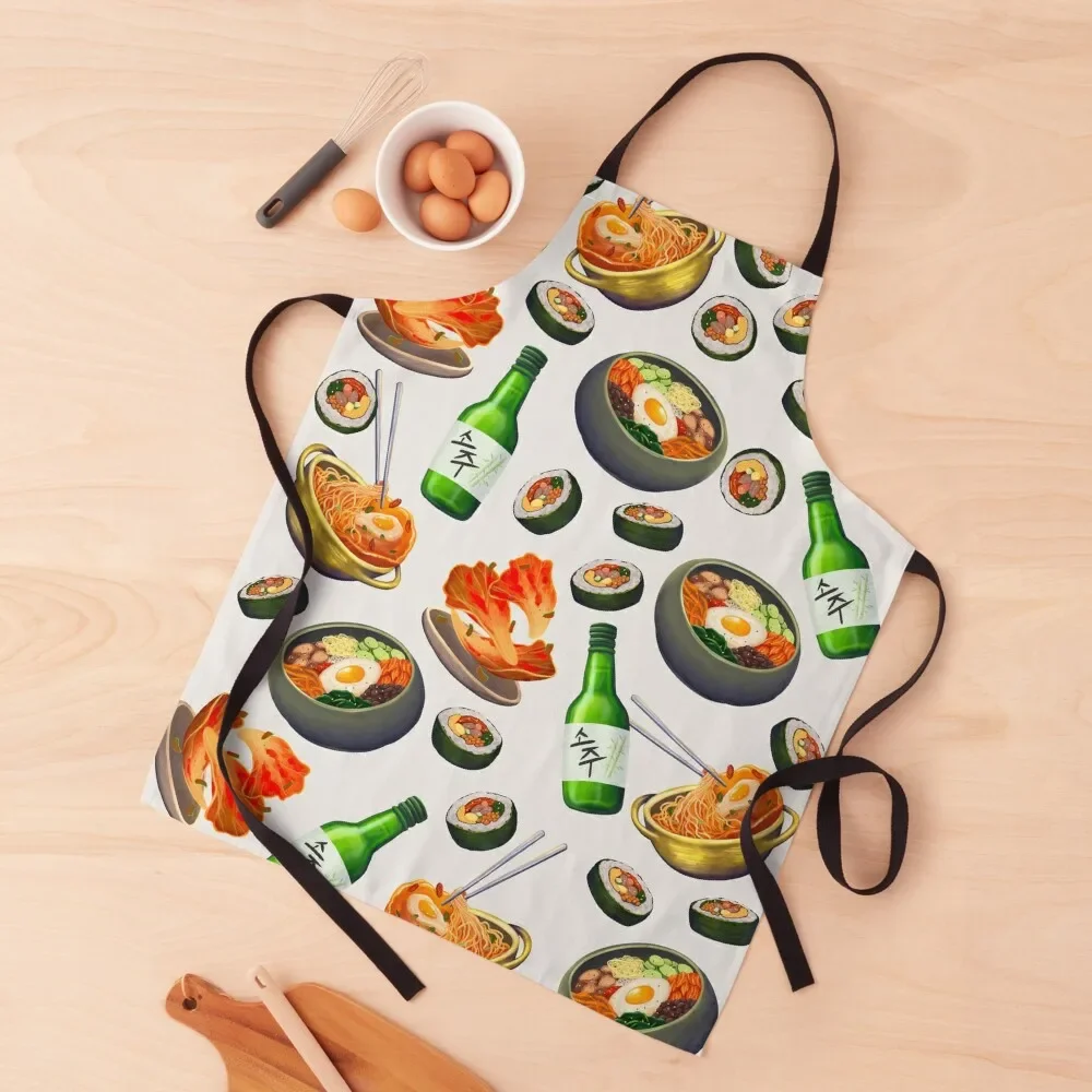 

Korean Food Set Apron Men'ss For Cooking Chef Uniform Korean Apron