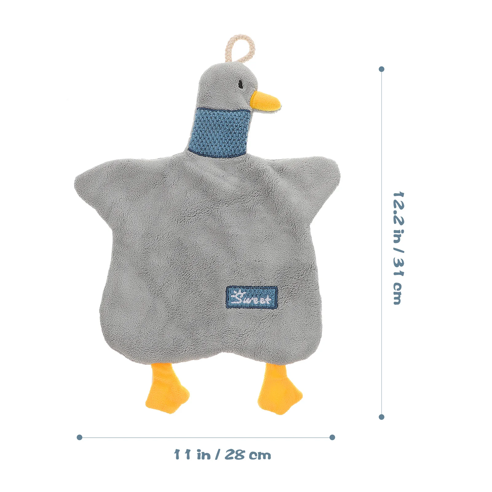 منشفة يد على شكل بطة كرتونية ماصة من الصوف المرجاني للحمام والمطبخ معلقة على شكل حلقة منشفة يد مزخرفة للحمام #2