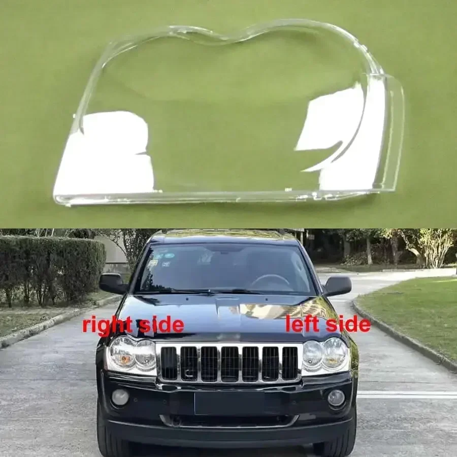 For Jeep Grand Cherokee 2007-2010 Headlights Cover Transparent Headlamp Shell Lens Replace Original Lampshade Plexiglass