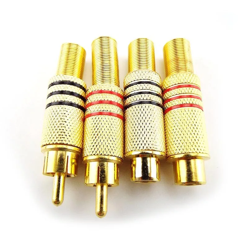 Gold Rca Connectors Man Vrouw Plug Adapter Solder Type Voor Audio Kabel Plug Adapters Video Cctv Camera