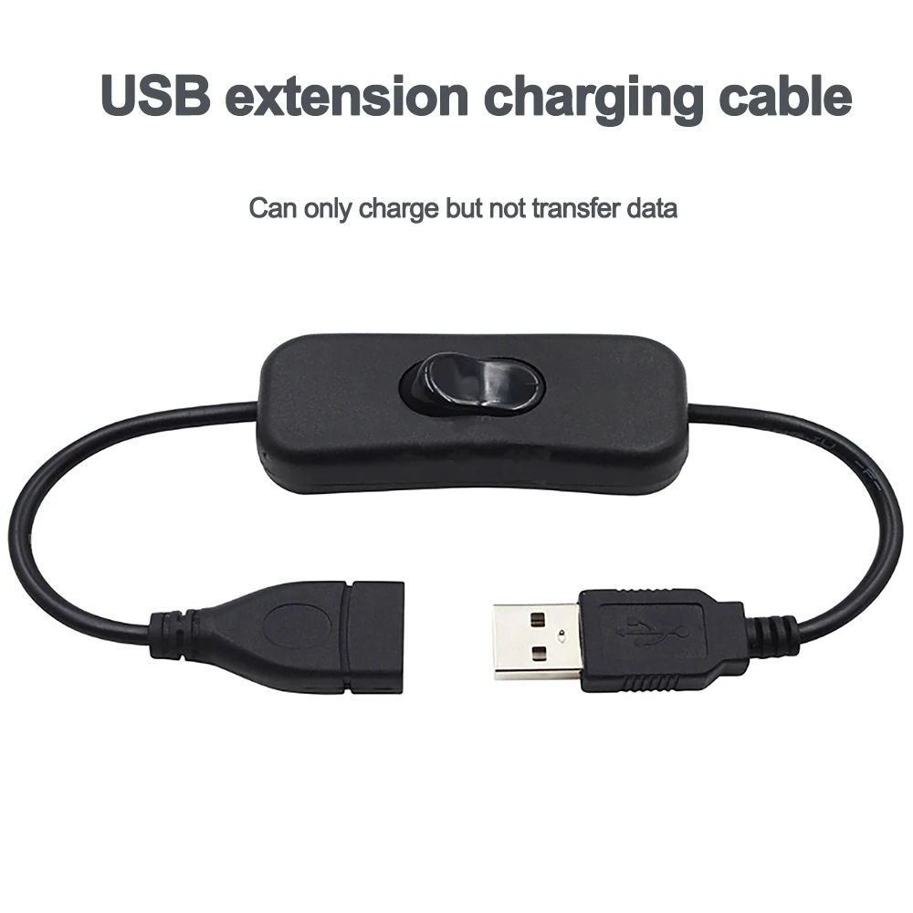 USB Cable Switch New 28cm USB 2.0 A Male to A Female Extension Extender Black Cable With Switch ON OFF Cable