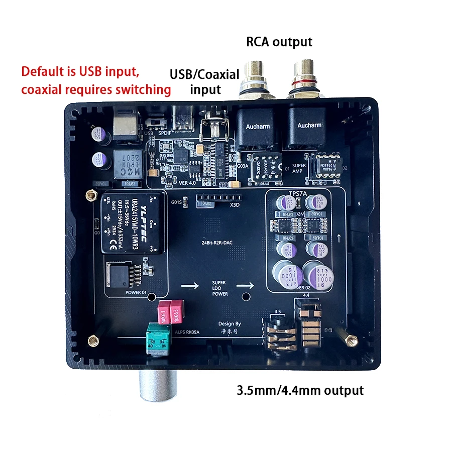 Upgraded R2R V4.0 Decoder RCA/3.5/4.4 Output Supports Coaxial