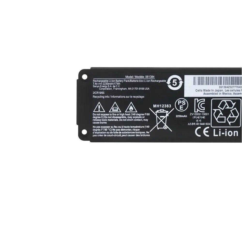 Original 061384 061385 061386 063404 063287 Battery For BOSE SoundLink Mini I Bluetooth Speaker Rechargeable Battery 7.4V 17WH