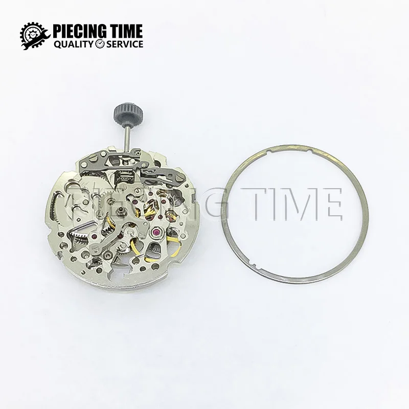 Modified 8N24 Mechanical Movement 21 Jewel Automatic Self-winding Mechanism Gold/Sliver 8N24 Skeleton Automatic Movement