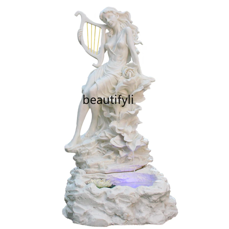 Large fountain flowing water European rockery flowing water fish tank indoor floor decoration hotel