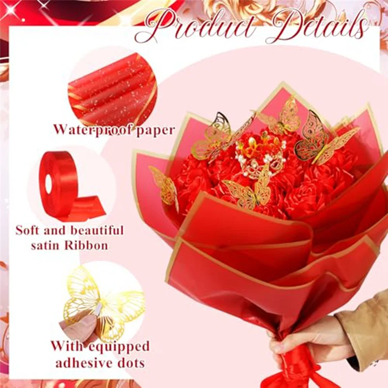 

AS94-искусственные розы, букет цветов, букет, упаковочная бумага, оберточная бумага для цветов, красная