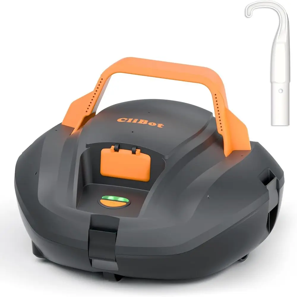 

Cordless Robotic Pool Cleaner with Hook, Automatic Pool Vacuum with 120Mins Runtime, Powerful Suction and Auto-Parking, Pool Vac