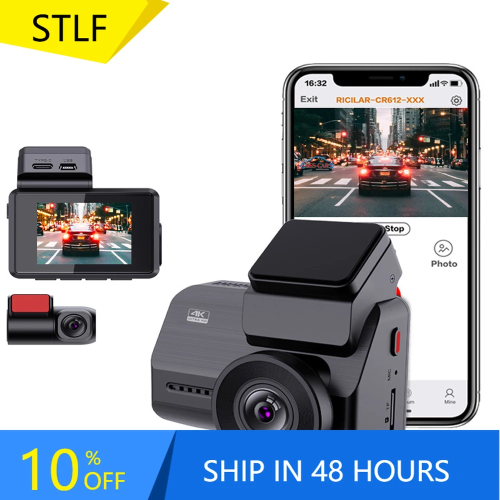 

STLFNew 4K Dash Cam Built in WiFi GPS Car Dashboard Cameras Recorder With UHD 2160P, 2" LCD, 150 Wide Angle, WDR, Night Vision