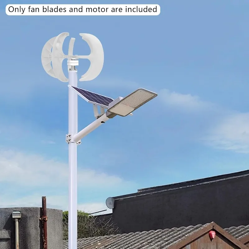 Windmill Power Generation 5-Blade Lantern Wind Turbine with Vertical Axis Lantern 600 W DC 24 V for Wind and Solar Street Lights