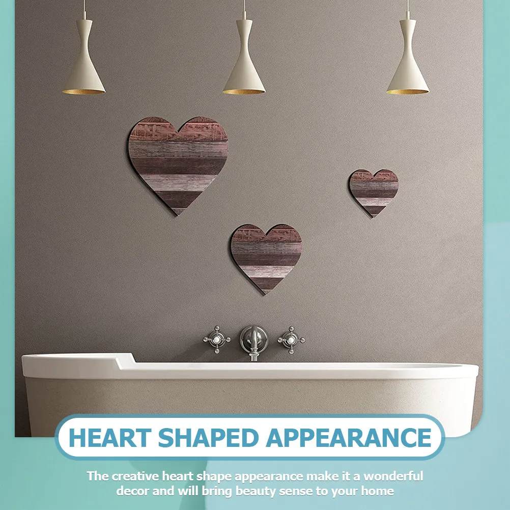 

Набор из 3 деревянных декоративных сердец для стен: деревянные таблички в форме сердца в деревенском стиле для спальни, гостиной, офиса, декора в стиле фермерского дома, для дома и любви