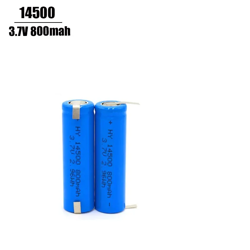 3.7V 800mah 14500 Lithium Ion Battery Rechargeable Battery + Nickel Sheet Suitable for Flashlight LED Flashlight Toys