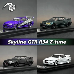 Fuji In Stock 1:64 Skyline GTR R34 Z Tune CRS Street Sports Diecast Car Model Collection Miniature Toy