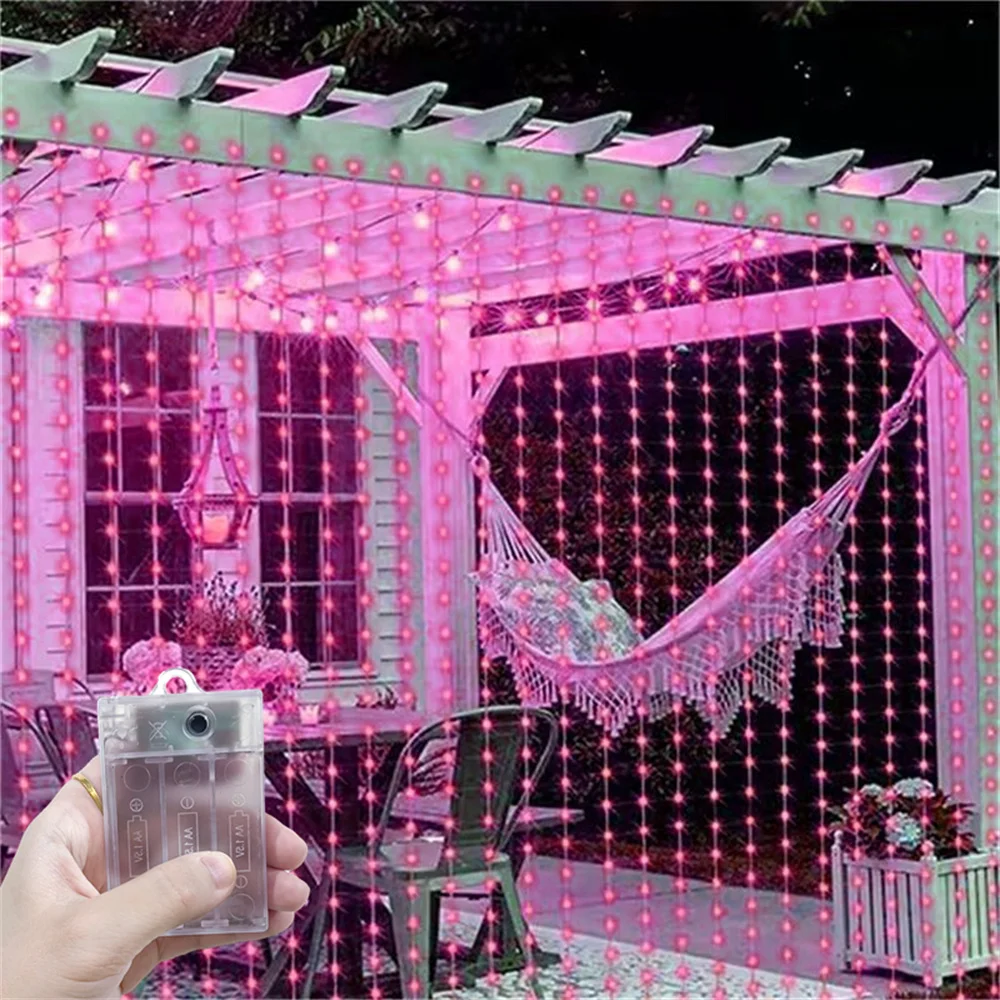 

Уличная светодиодная гирлянда-штора 2026 для декора на Рамадан, для дома, на батарейках, для Дня святого Валентина, Ид Мубарак, свадьбы