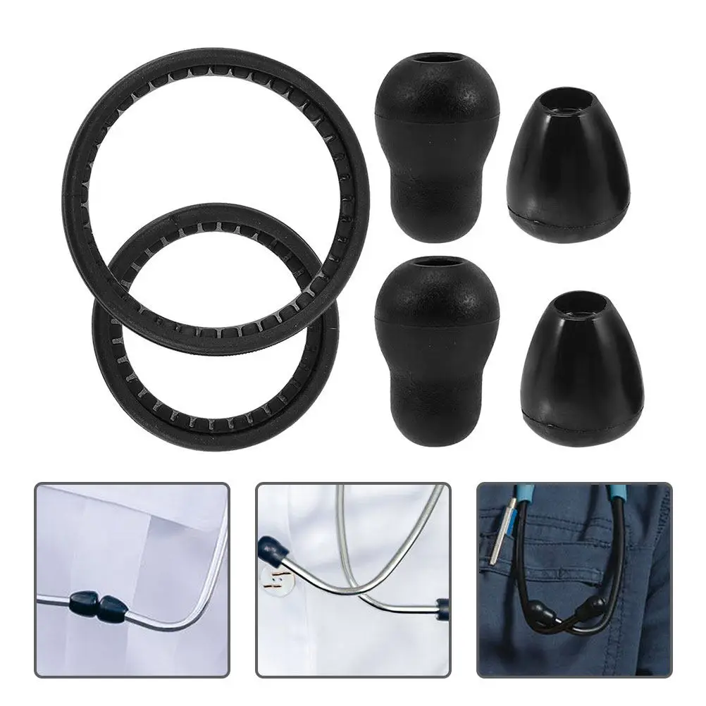 2Sets Stethoscope Diaphragm Replacement Parts Stethoscope Ear Tips Accessory Kit Spare Parts Cardiology Healthcare Use