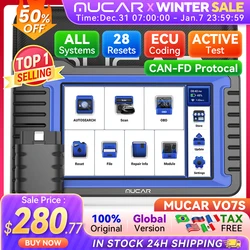 MUCAR VO7 VO7S Professional Car Diagnostic Tools Automotive Obd2 Car Scanner Auto Diagnosis Tool ECU Coding Active Test 28 Reset