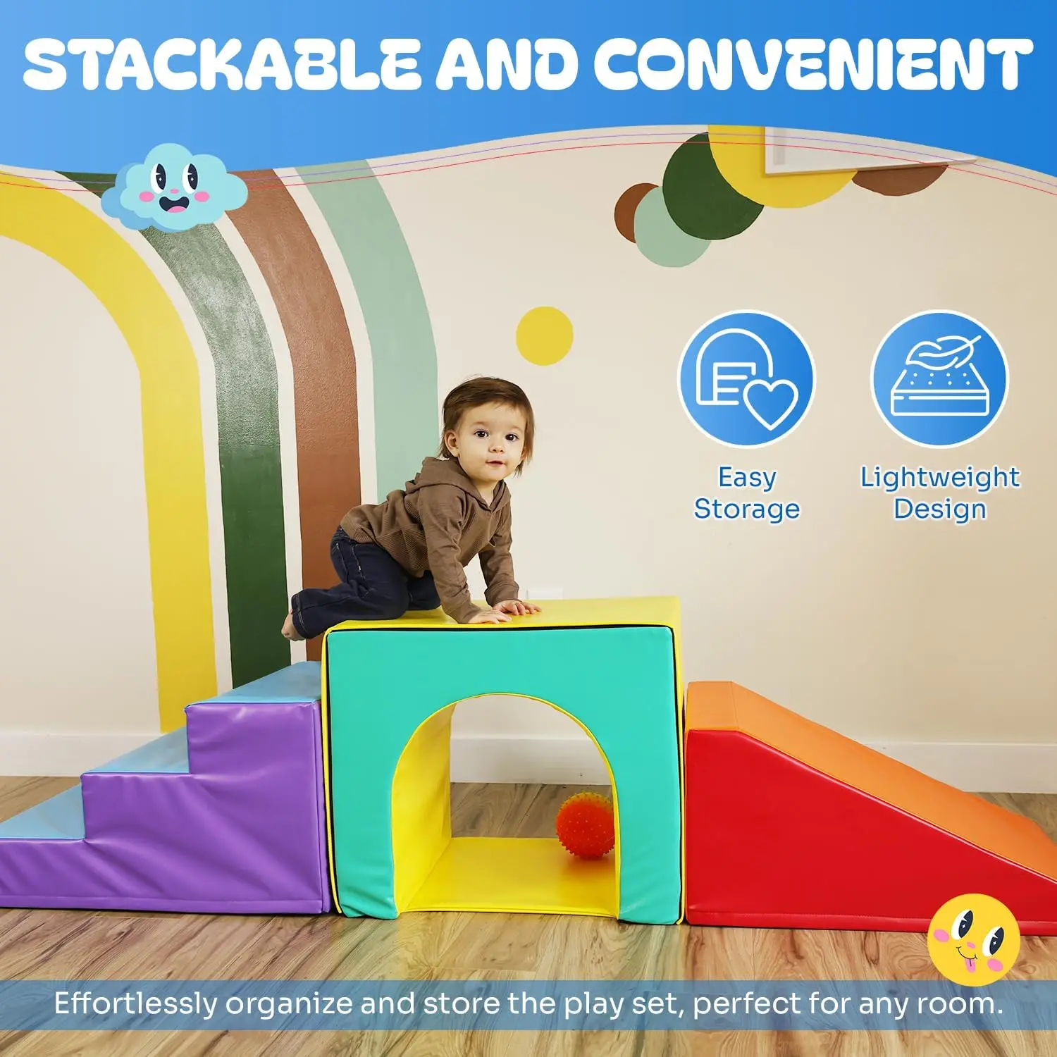 Giocattoli da arrampicata per bambini - Set da gioco morbido per bambini - Blocchi da arrampicata in schiuma - Attrezzatura da palestra morbida e sicura - Ottimo per tutte le età