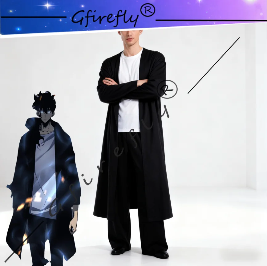 

SoloLeveling Sung Jin-woo Cosplay Costume The Same Style As Anime Black Windbreaker Set for Performance At Comic Convention