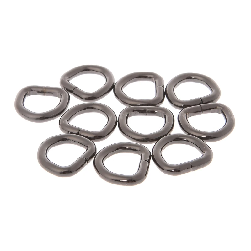 E74B 10 Stück Metall-D-Ring-Schnalle für Handtasche, Leder, Tasche, Geldbörse, Gürtel, Web-Verschluss, 12 mm