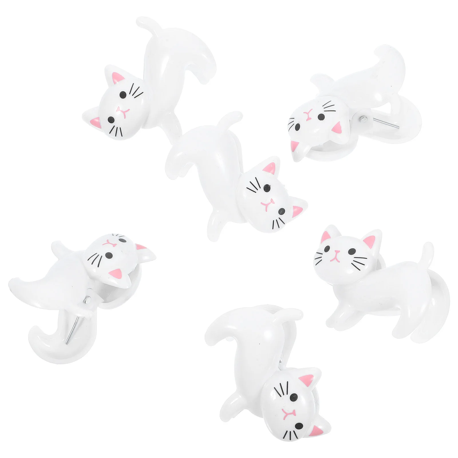 

6pcs Standing Cat Clips Multifunctional Plastic Clothes Towel Clamps For Hanging Sealing Fixing Blankets Photos Snacks Windproof