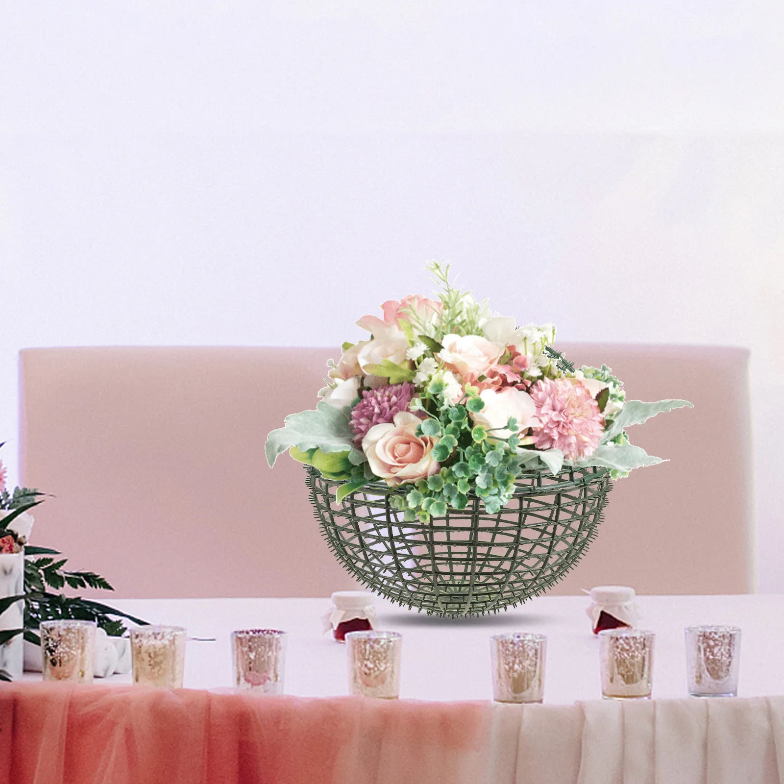 

3Pcs Topiary Ball Cage Plastic Floral Arrangement Frame for DIY Wedding Decor Faux Greenery Crafting Frame Artificial Boxwood